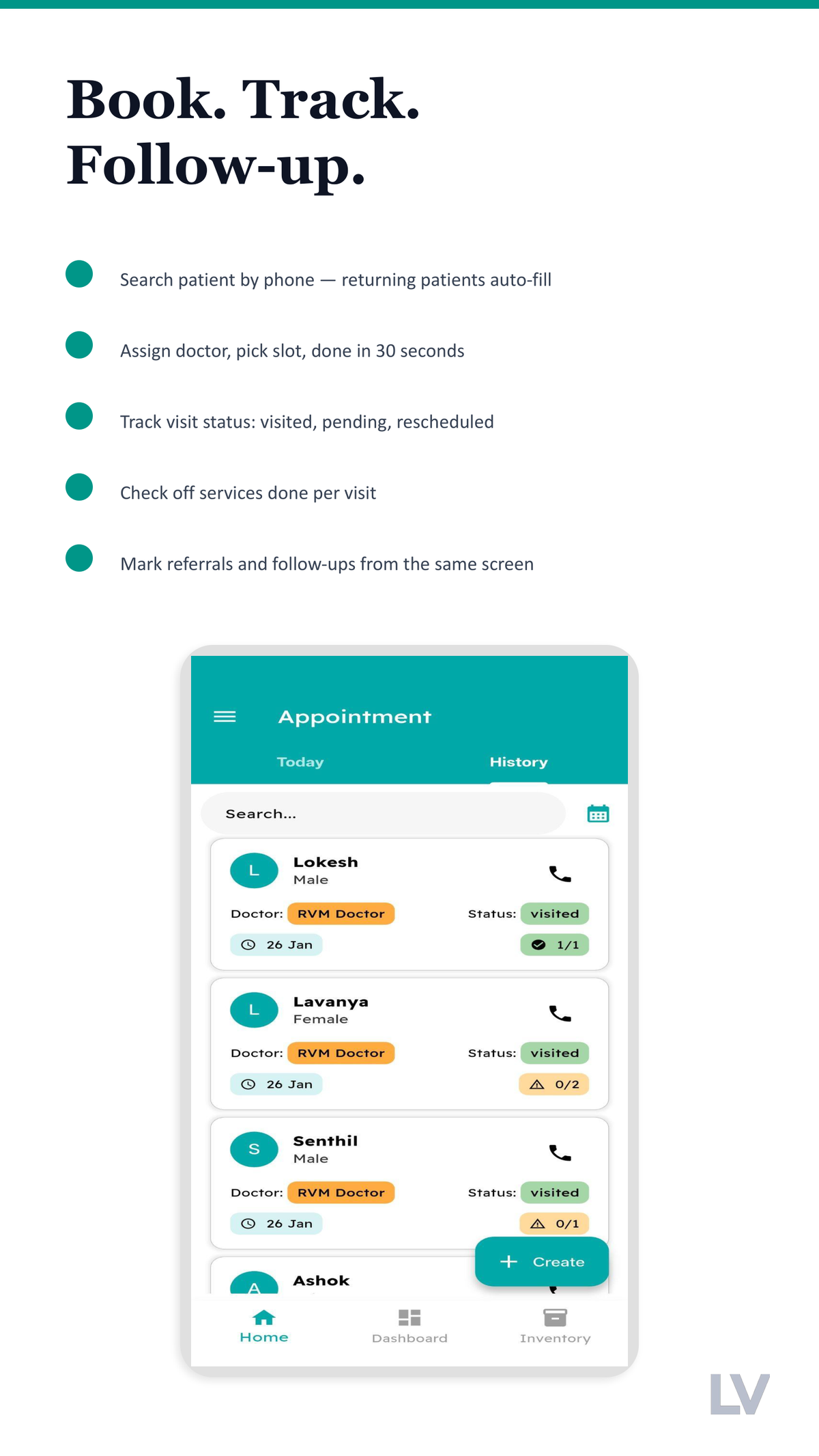 Clinic Management App - Patient appointment booking and tracking